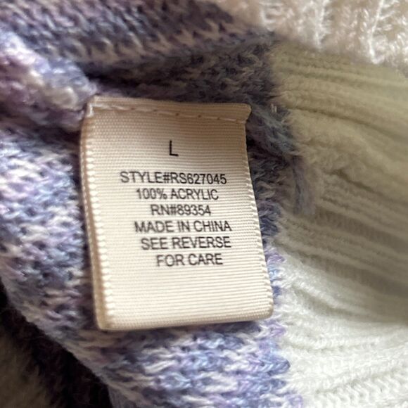 No Comment Knitted Sweater Cardigan Button Front Crop Multi Flower Floral L New - Picture 11 of 12